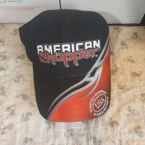 VINTAGE American Chopper Hat Cap Black Snapback with red Black
